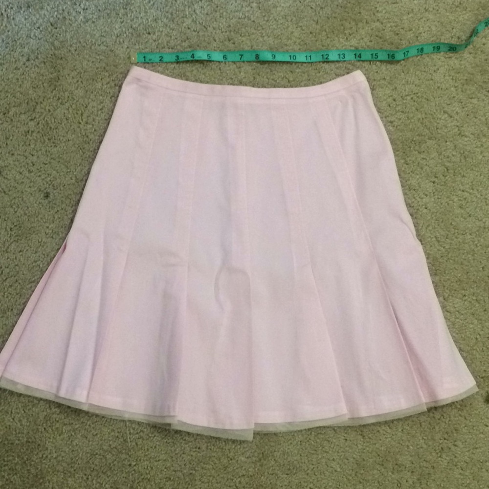 Aqua. Light pink/millennial pink skirt